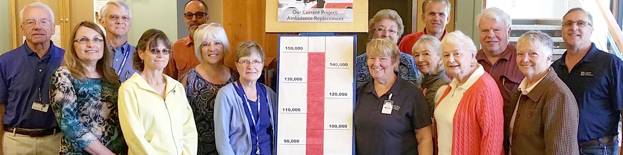 Members of the Cascade Medical Foundation reach their fundraising goal to buy a new ambulance.