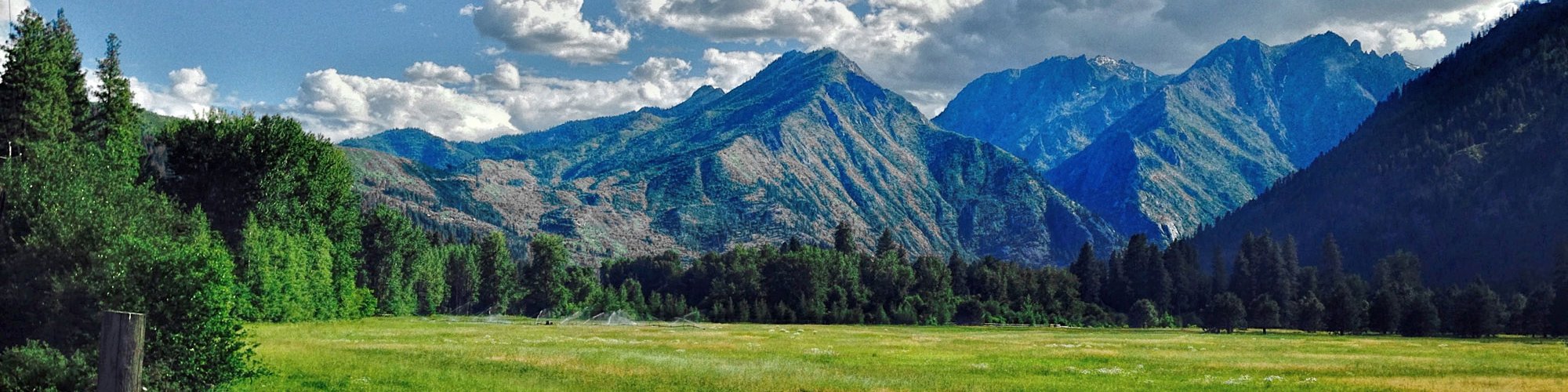 A view of Wedge Mountain from Fromm's Field in Leavenworth.
