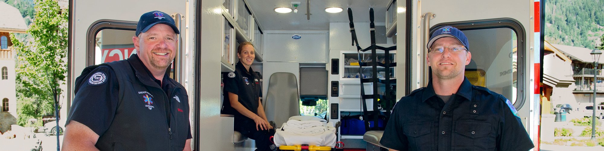 Director Brian Pulse, EMT Whitney Woodward and Paramedic Ben Bricker.