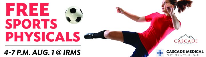 Free sports physicals 4-7 p.m. Aug. 1 at IRMS